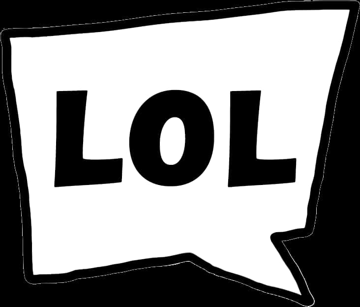 Clip Art 桌布 壁紙 — 一個大膽的黑白對話氣泡，中間有文字 LOL，背景為純黑色。