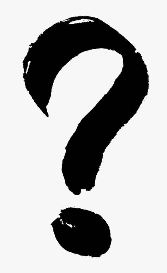 Question Mark 桌布 壁紙 — 一個大膽的黑色問號，以富有表現力的筆觸畫在純淺灰色背景上。
