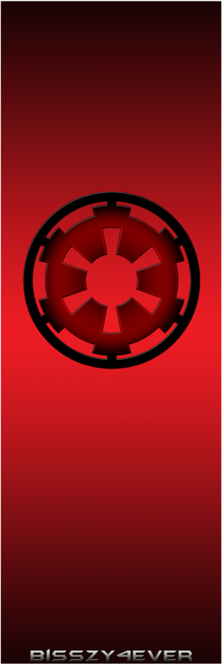 Star Wars Phone 桌布 壁紙 — 一個大膽的黑色帝國徽章，居中放置在漸變紅色背景上，底部有水印。