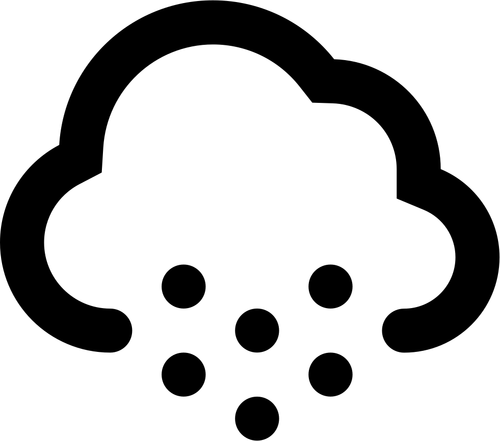 Weather 桌布 壁紙 — 一個大膽的黑色雲朵圖標，下方有簡單的點點落下，象徵著雨，背景為白色。