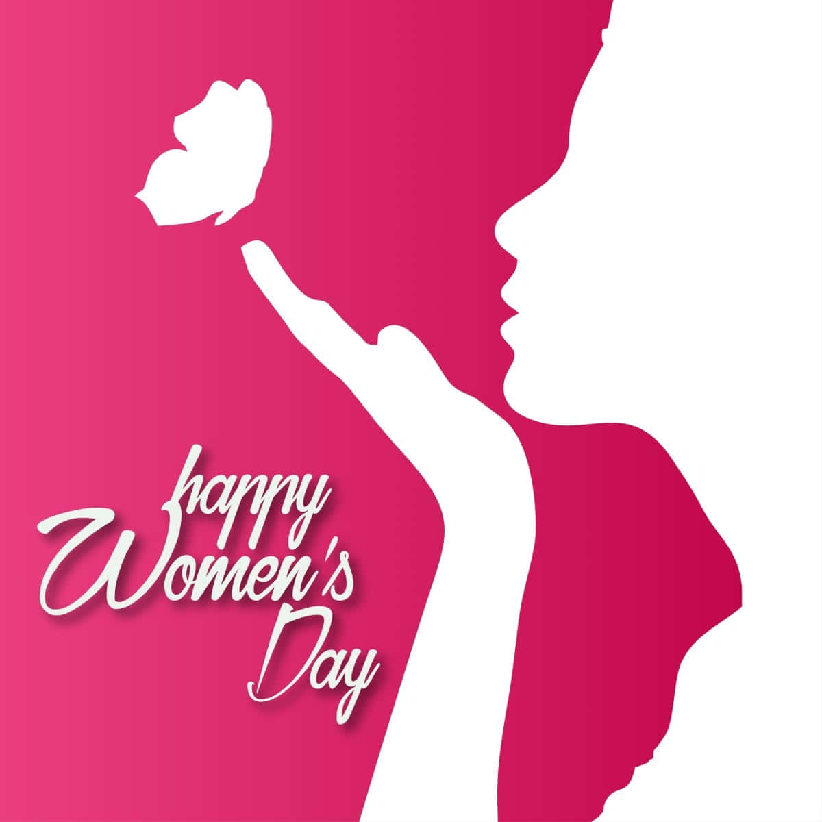 一個女人拿著玫瑰的剪影，帶有happy women's day文字。 — 蝴蝶 GIF 壁紙