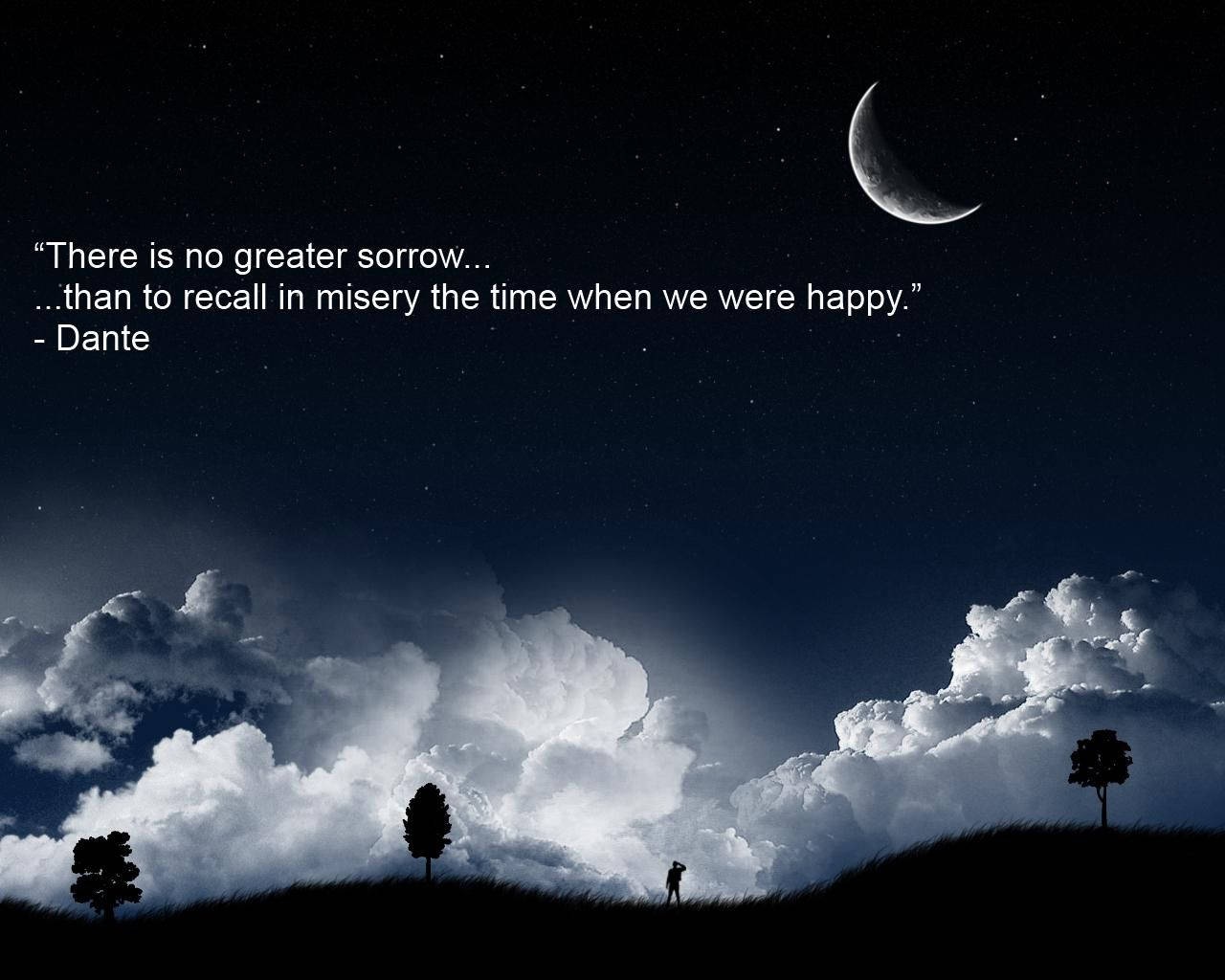 moon quotes 桌布 壁紙 — 一個孤獨的身影在星空下走過長滿草的山丘，天空有新月和戲劇性的雲層。