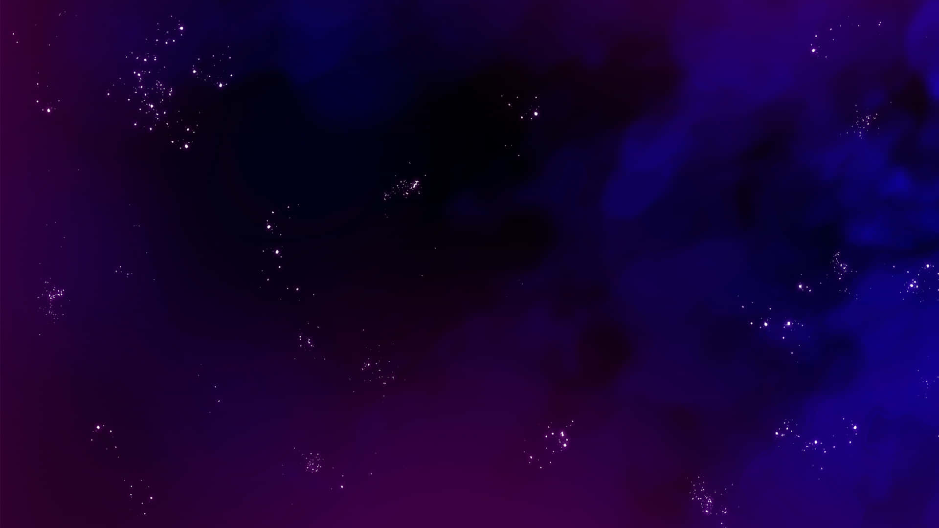 藍色銀河 桌布 壁紙 — 一個宇宙星雲在深紫色和藍色中旋轉，散落著發光的星星，背景是黑暗的虛空。
