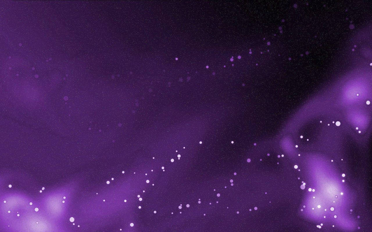 紫色美學 桌布 壁紙 — 一個宇宙星雲在深紫色調中旋轉，點綴著發光的白色星星，映襯著黑暗的虛空。