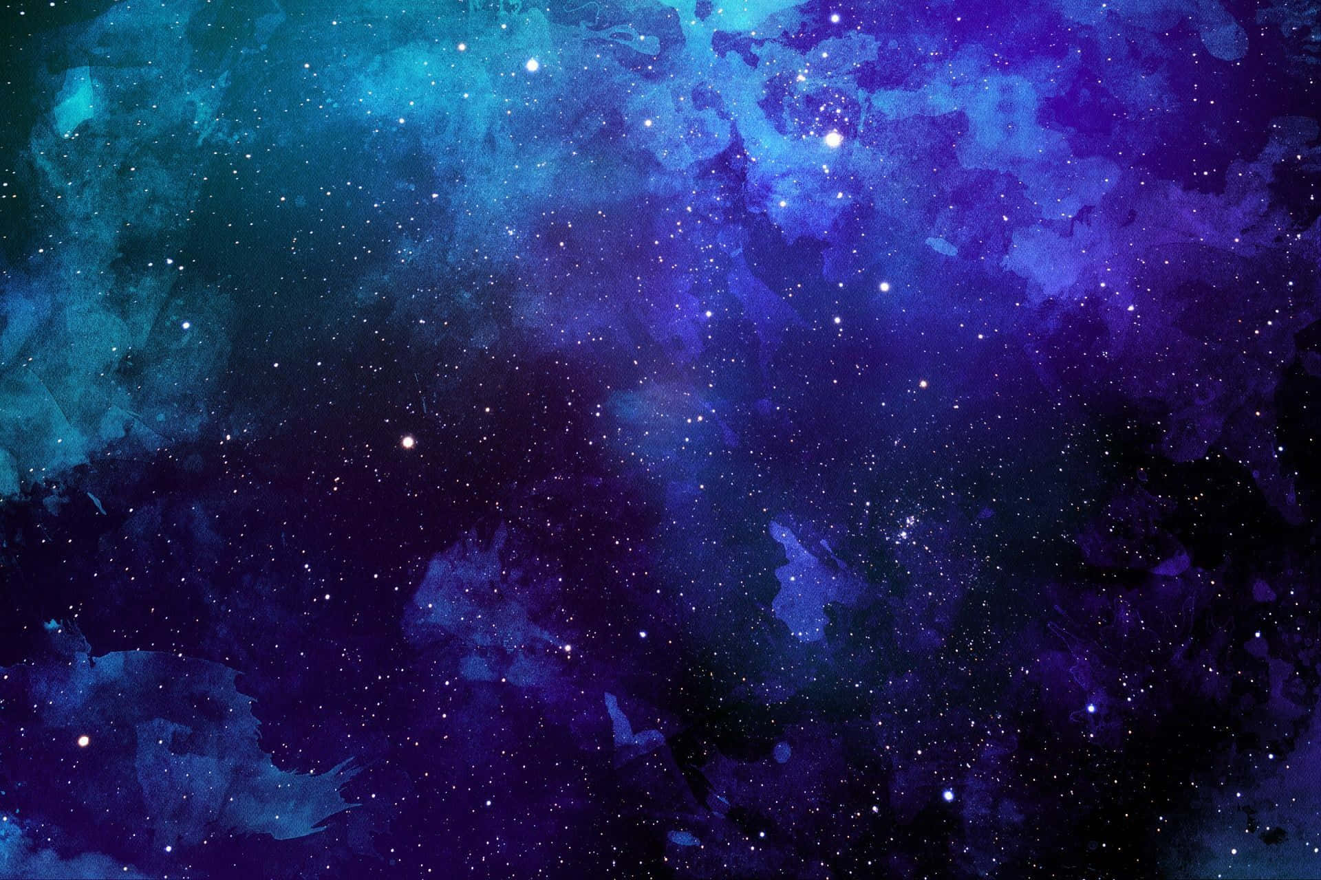 深藍色美學動圖 桌布 壁紙 — 一個宇宙星雲在深藍色和紫色中旋轉，點綴著閃爍的星星，背景是黑暗的虛空。