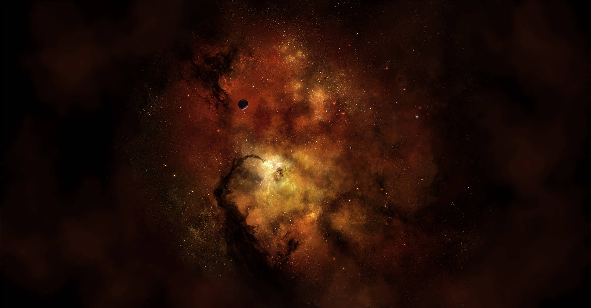 火熱的宇宙星雲，旋轉的氣體雲，以及漂浮在太空中的小行星。 — 星雲 GIF 壁紙