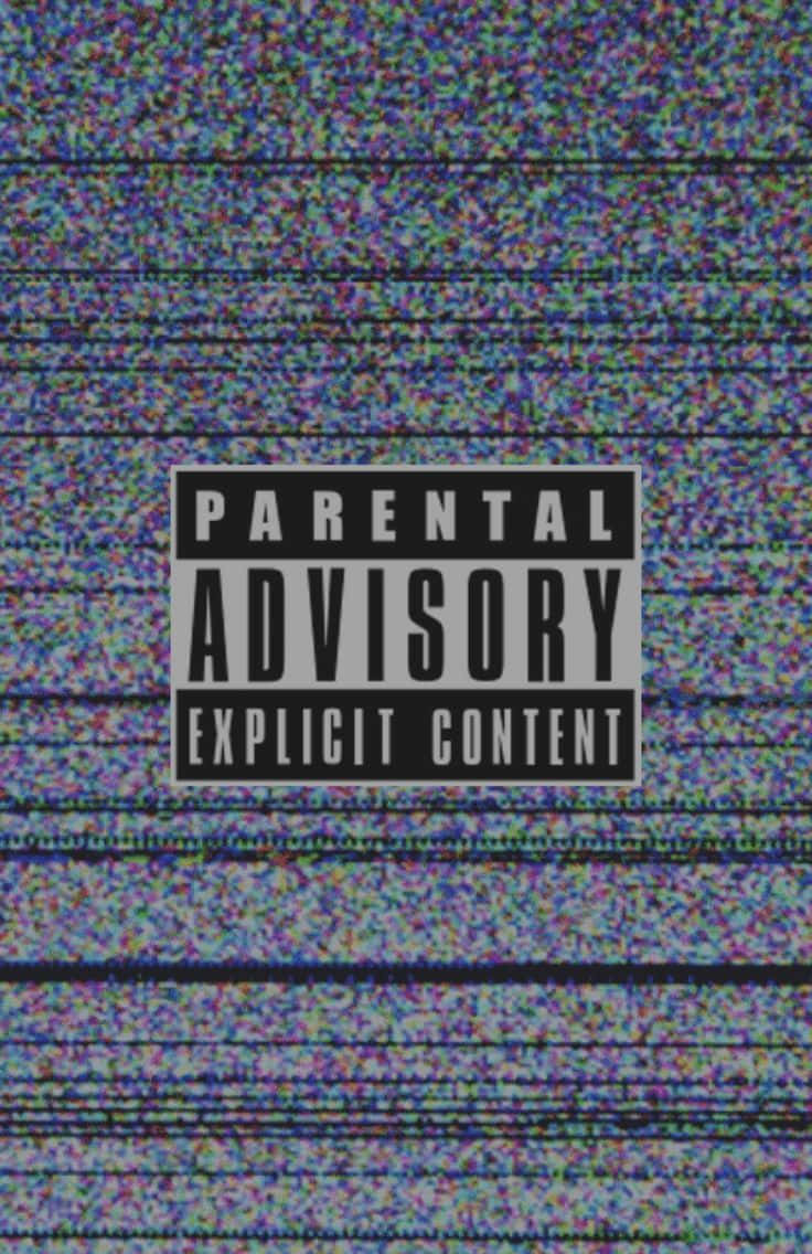 Content 桌布 壁紙 — 一個家長指引的成人內容標籤，居中顯示在充滿彩色靜態的電視螢幕上。