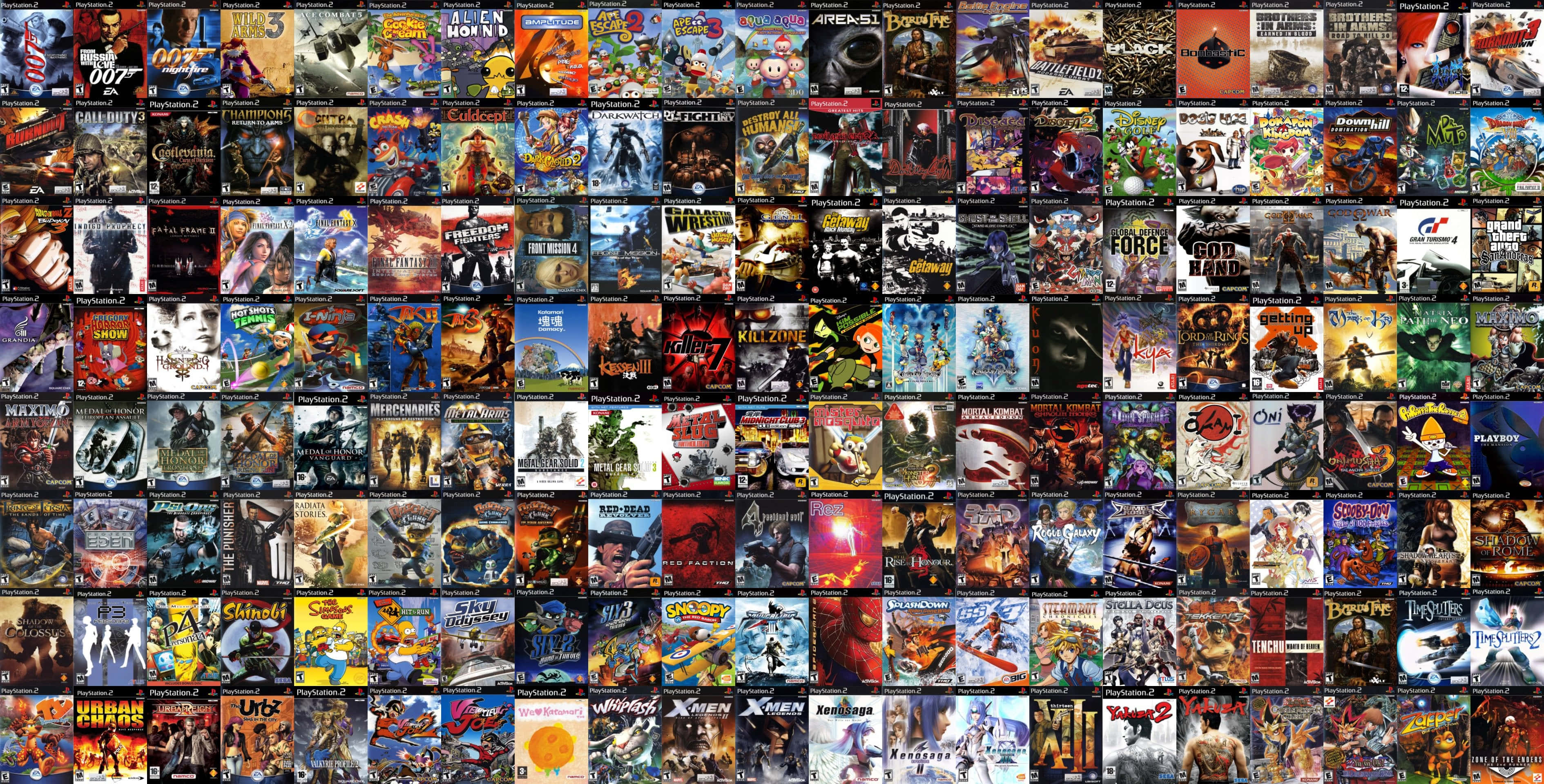 All Games 桌布 壁紙 — 一個密集的拼貼畫，包含色彩繽紛的電子遊戲封面， featuring 標誌性角色和動作場景。