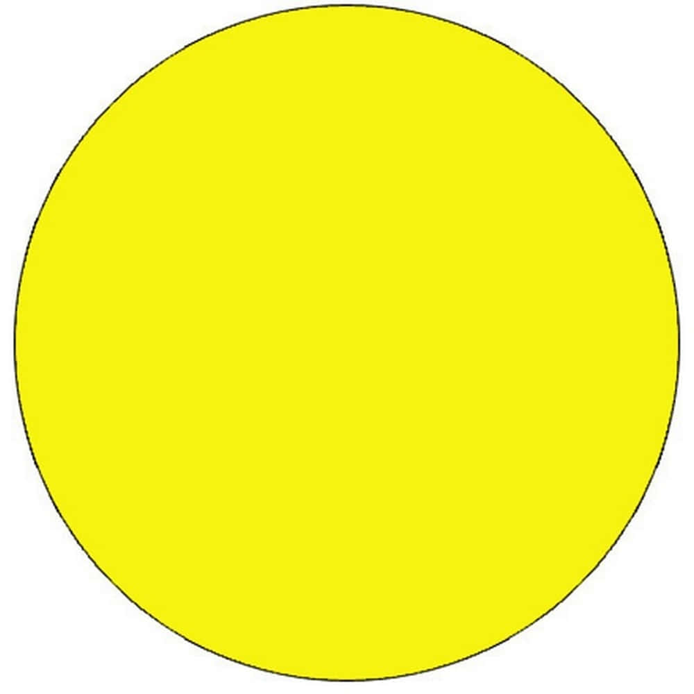 Yellow Circle 桌布 壁紙 — 一個實心亮黃色圓形，居中於純白色背景上，帶有細黑色輪廓。