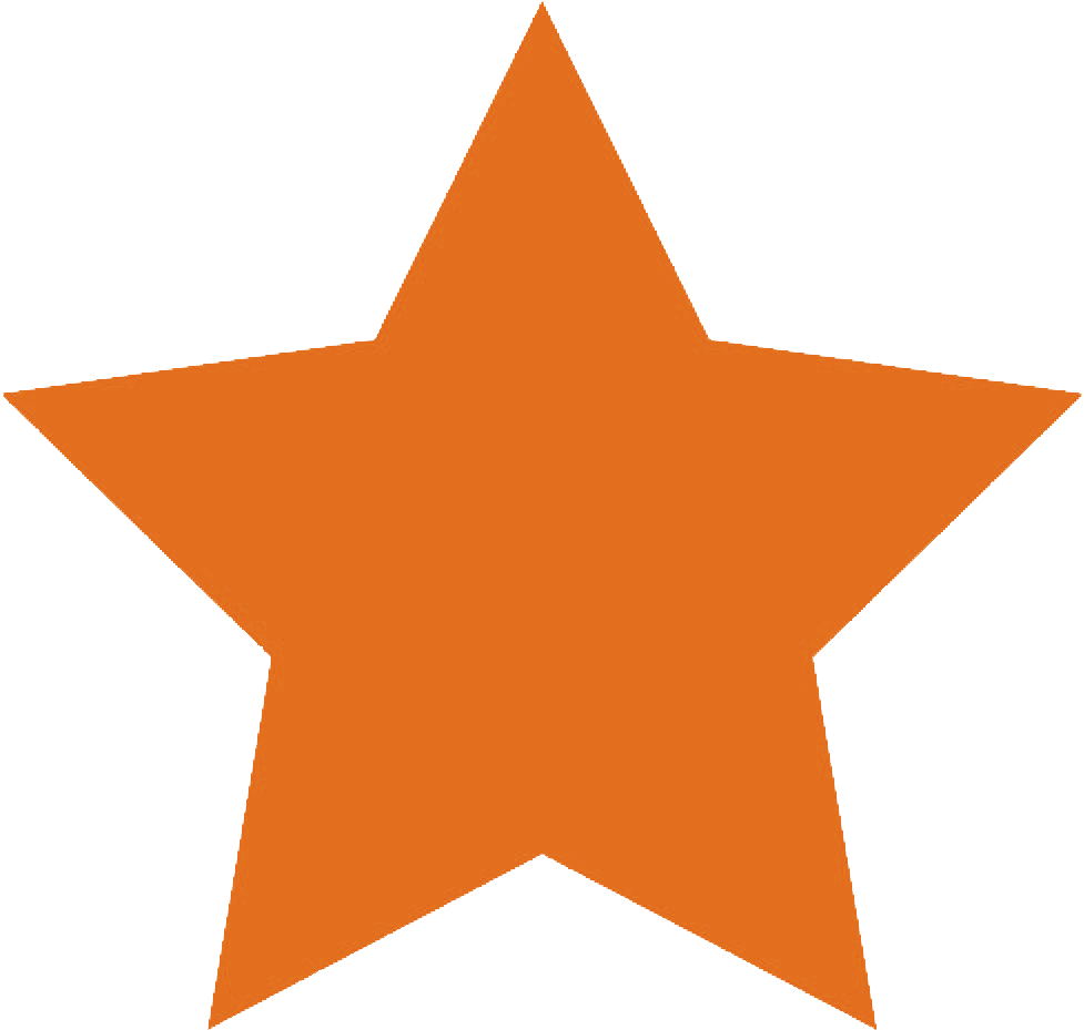 Stars Clipart 桌布 壁紙 — 一個實心橙色五角星，居中於純白色背景上。