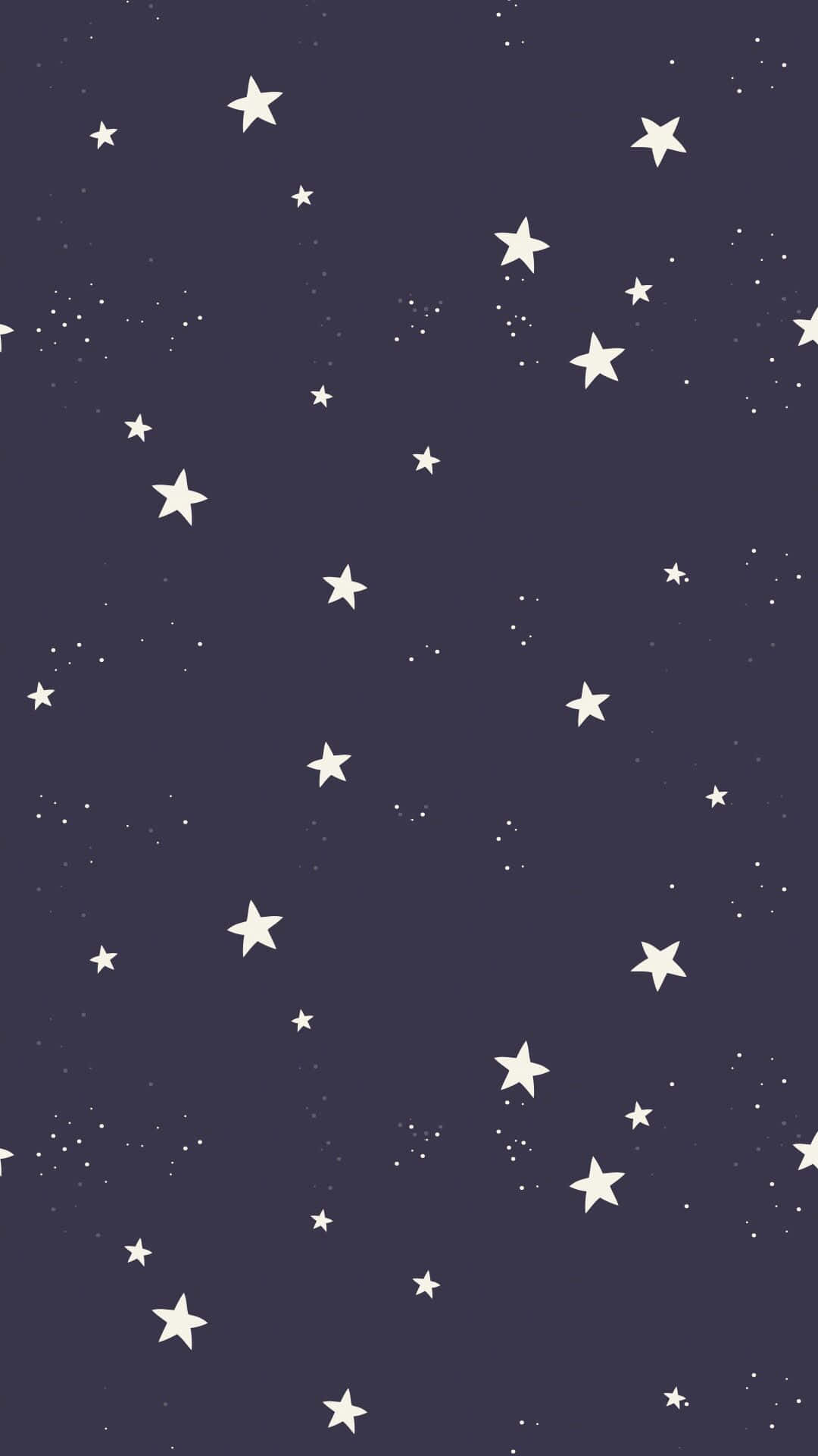 圖案 桌布 壁紙 — 一個寧靜的夜空，充滿了散落的白色星星和微小的宇宙塵埃，背景是深紫色。