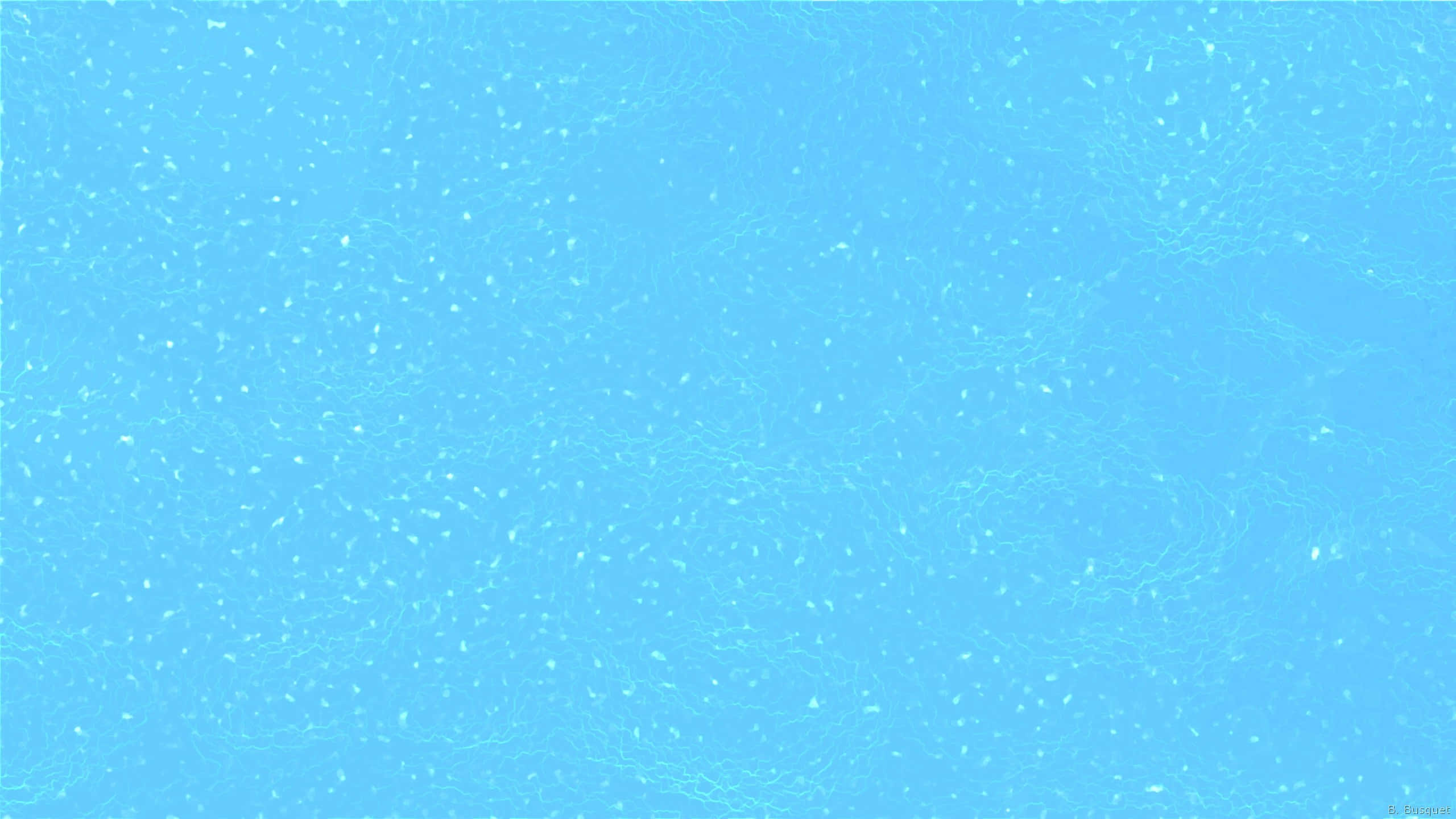 Blue Desktop 桌布 壁紙 — 一個寧靜的泳池，清澈的碧綠海水，帶有輕柔的漣漪和散落的光線反射。