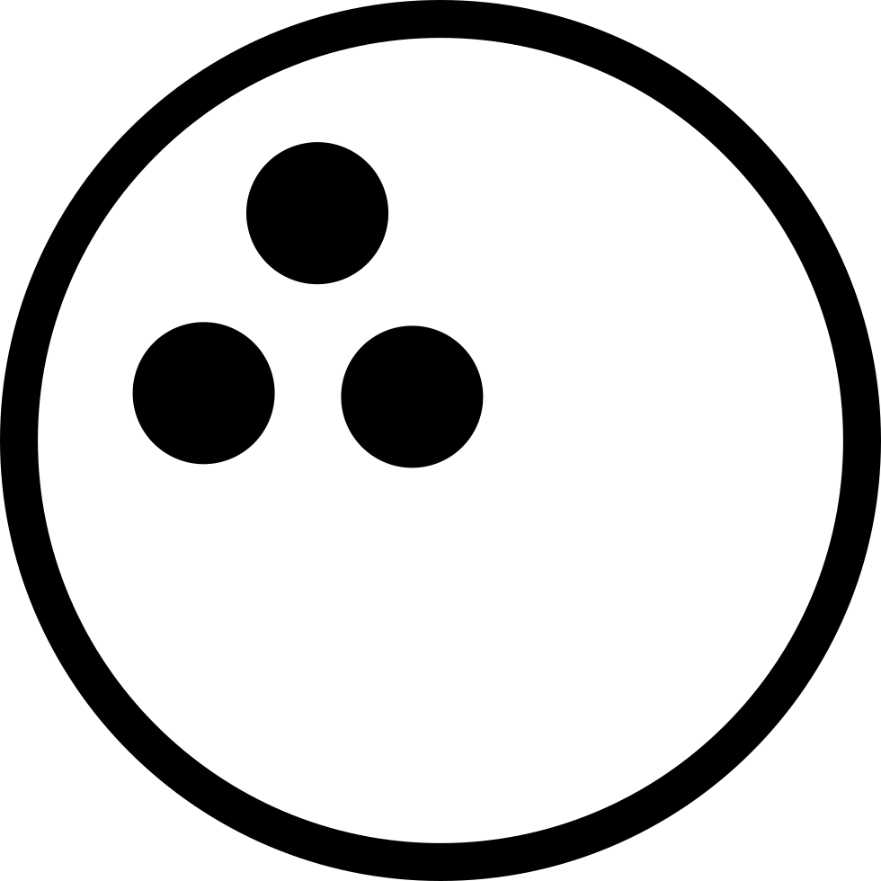 Circle 桌布 壁紙 — 一個帶有三個指孔的保齡球的極簡黑白圖標。