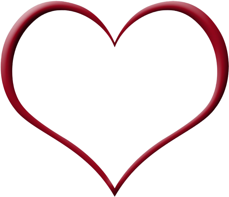 Heart Frame 桌布 壁紙 — 一個帶有光滑曲線和微妙高光的亮面紅色心形輪廓，置於純黑色背景上。