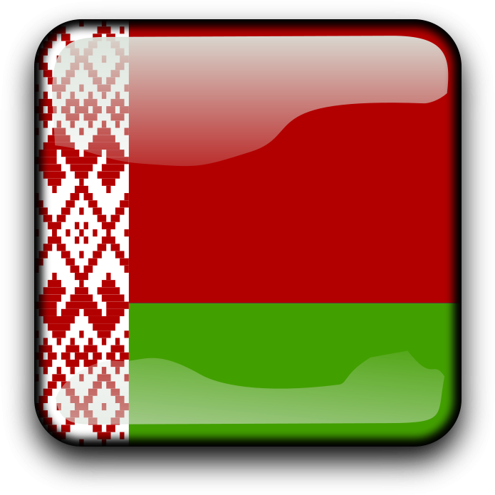 Belarus 桌布 壁紙 — 一個帶有光澤的方形按鈕，顯示白俄羅斯國旗，有紅綠橫條紋，左側有白紅圖案垂直條紋。