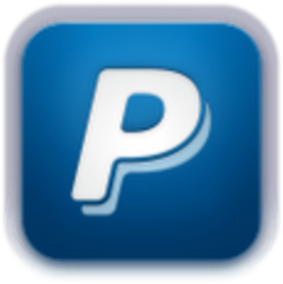 PayPal 桌布 壁紙 — 一個帶有光澤的藍色方形圖示，中央有一個白色風格化的字母P，並帶有微妙的漸變照明效果。