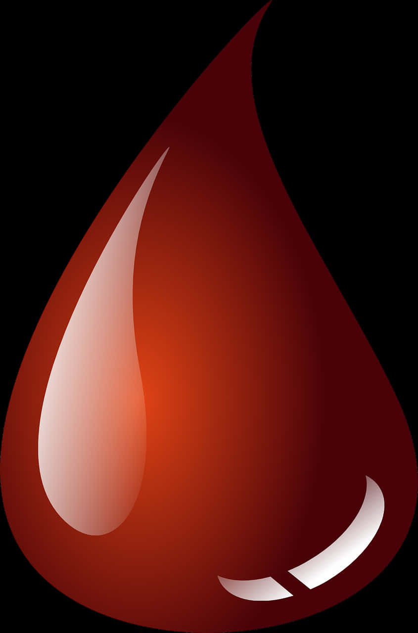 Blood Drop 桌布 壁紙 — 一個帶有反射高光的亮澤深紅色血滴，置於純黑背景上。