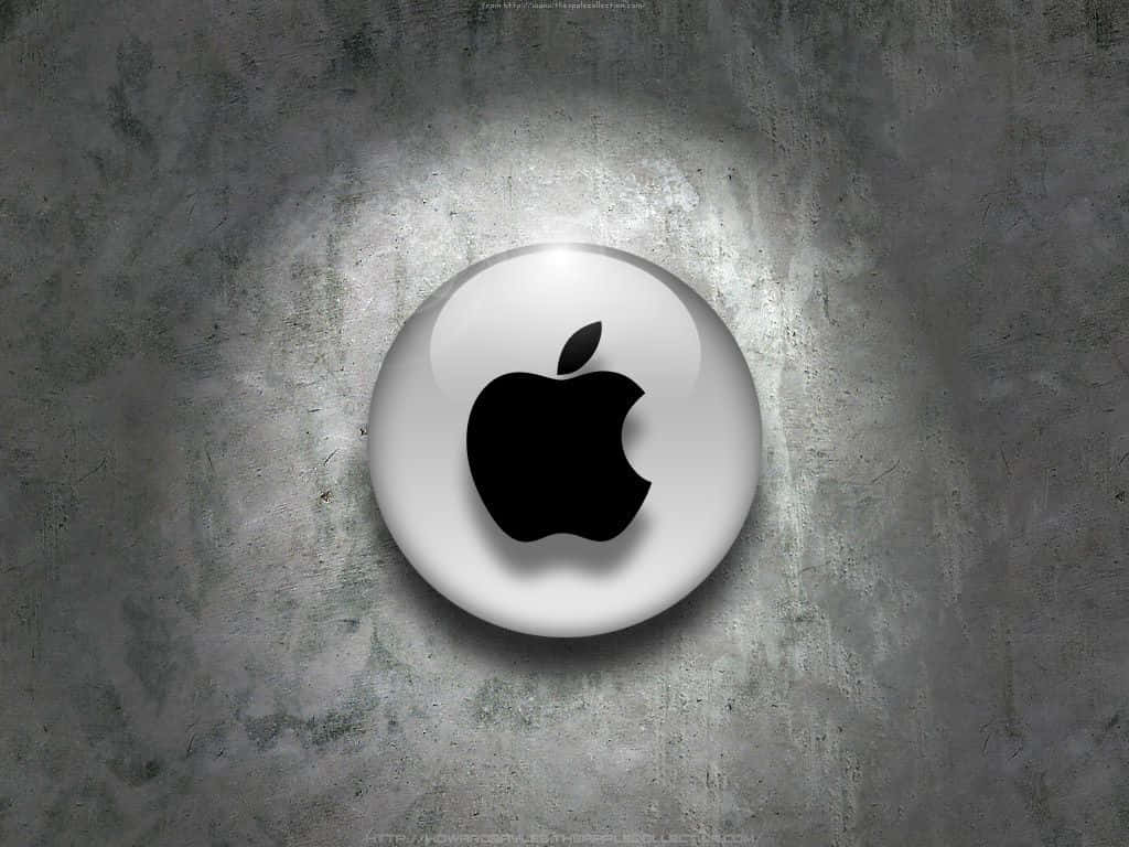 聚光燈下的紋理灰色混凝土牆上的光澤Apple標誌。 — 蘋果標誌 GIF 壁紙