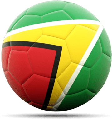 ball 桌布 壁紙 — 一個帶有圭亞那國旗鮮豔綠色、黃色、紅色和黑色的足球。
