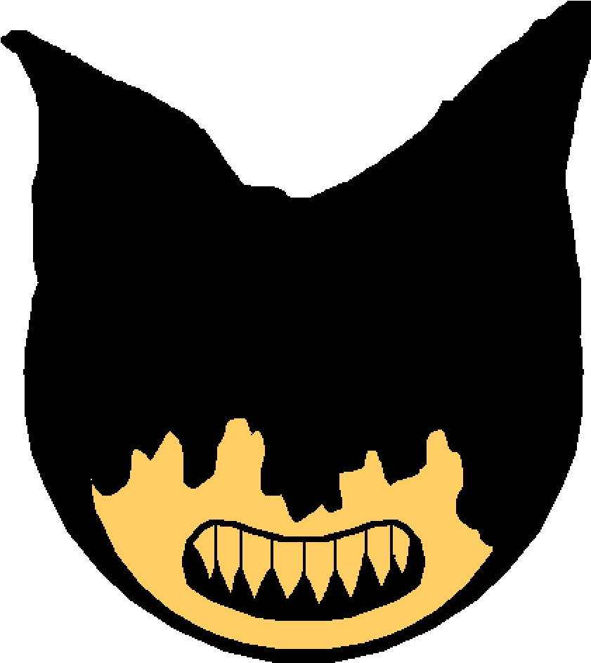 evil 桌布 壁紙 — 一個帶有尖銳牙齒和鋸齒狀邊緣的威脅性黃色卡通嘴巴，背景為黑色。