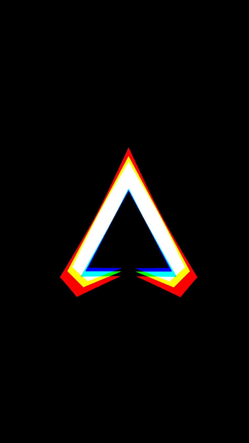黑色背景上發光的彩虹三角形標誌 — Apex 英雄 GIF 壁紙