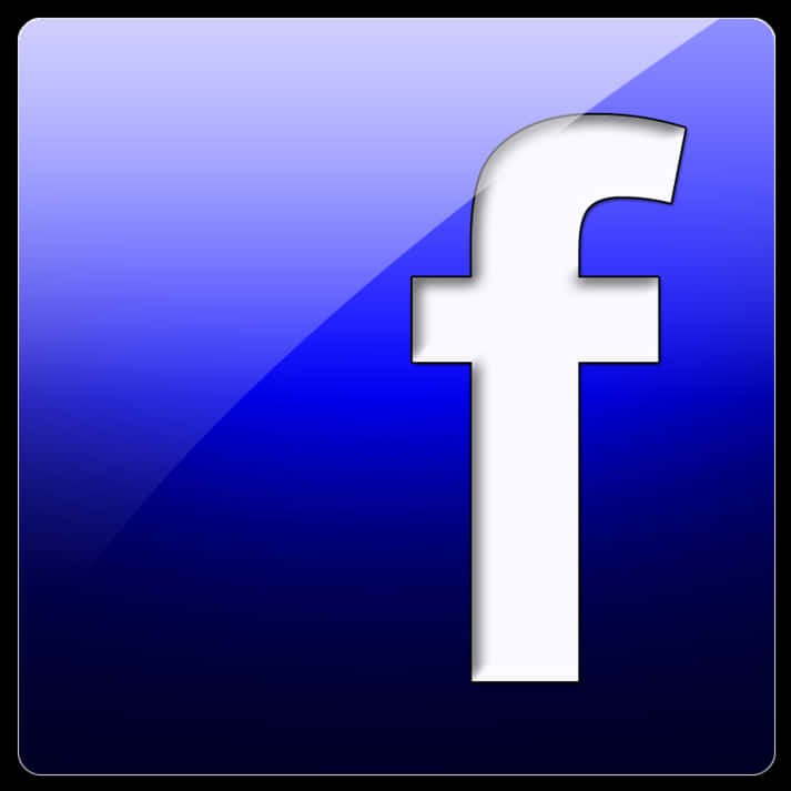 Logo Facebook 桌布 壁紙 — 一個帶有漸變背景的亮面藍色方形圖示，中央有一個白色小寫字母 f。