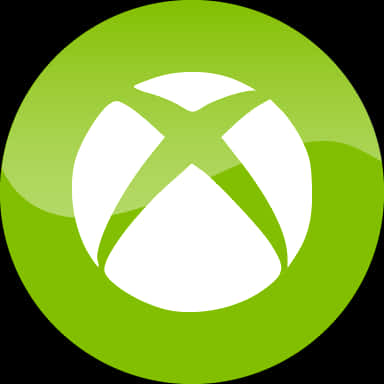Circle Vector 桌布 壁紙 — 一個帶有白色Xbox標誌的亮面青檸綠色圓形標誌，背景為黑色。