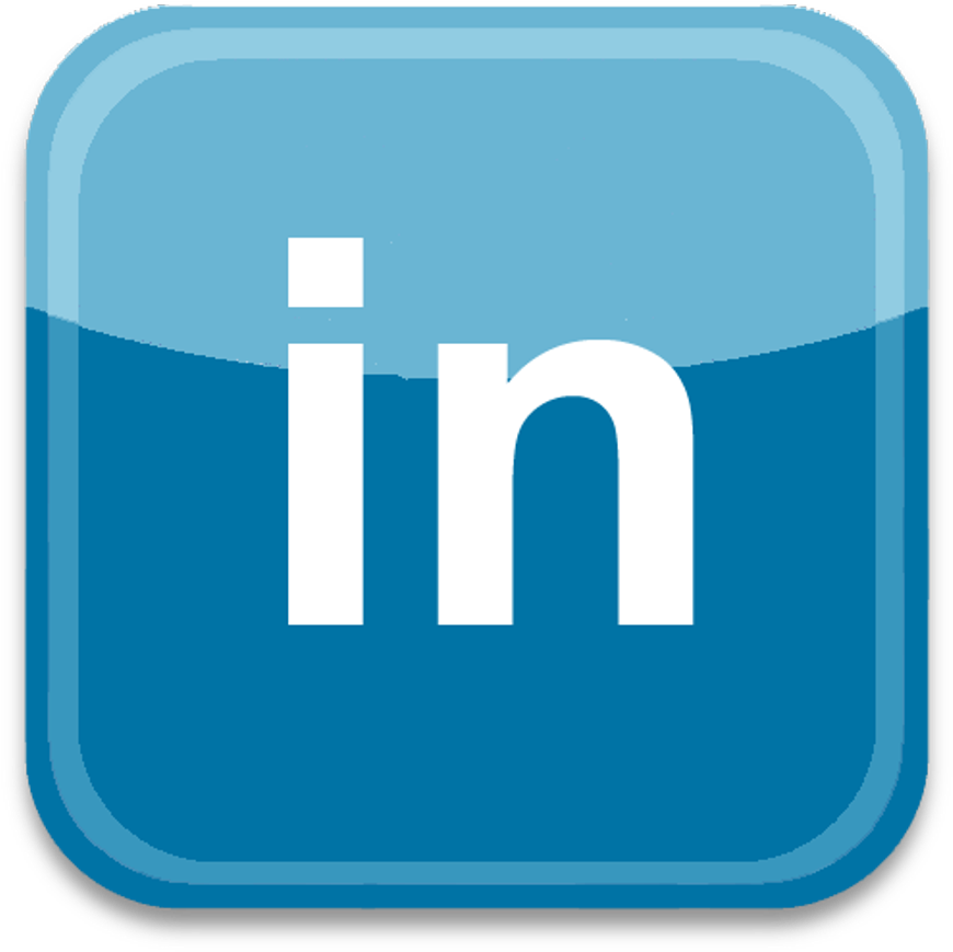 領英 桌布 壁紙 — 一個帶有白色小寫字母 'in' 的亮面藍色 LinkedIn 應用程式圖示，位於圓角方形背景中央。