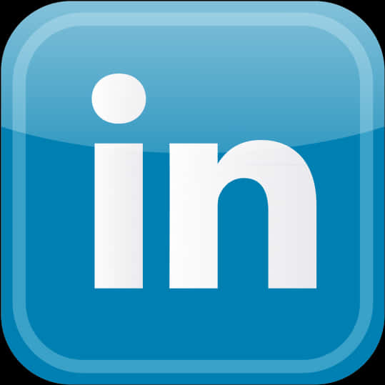 Linkedin Logo 桌布 壁紙 — 一個帶有白色小寫字母 'in' 的光面藍色方形圖示，代表 LinkedIn。