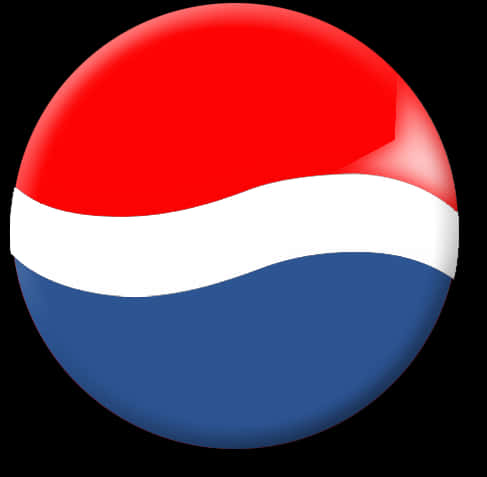 Pepsi Logo 桌布 壁紙 — 一個帶有紅色、白色和藍色波浪的亮面圓形百事可樂標誌，背景為黑色。