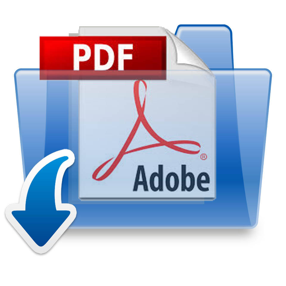 Application 桌布 壁紙 — 一個帶有紅色PDF標籤和Adobe標誌的光面藍色資料夾圖示，具有一個大的藍色下載箭頭。