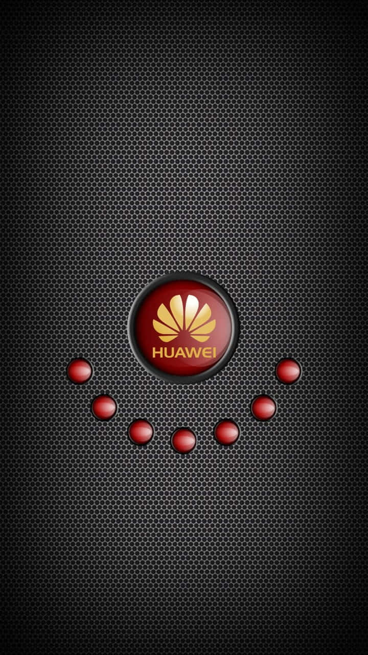 黑色網格上帶有紅色圓點的Huawei標誌 — 華為 GIF 壁紙