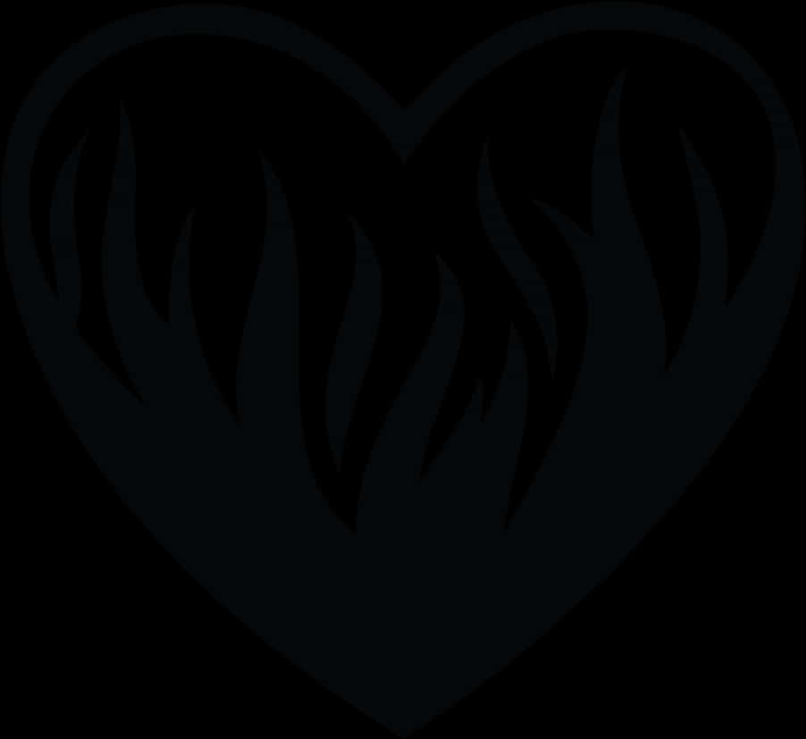 Heart Tattoo 桌布 壁紙 — 一個帶有鋸齒翅膀的黑暗心臟，在深邃陰影背景上以黑色蝕刻而成。