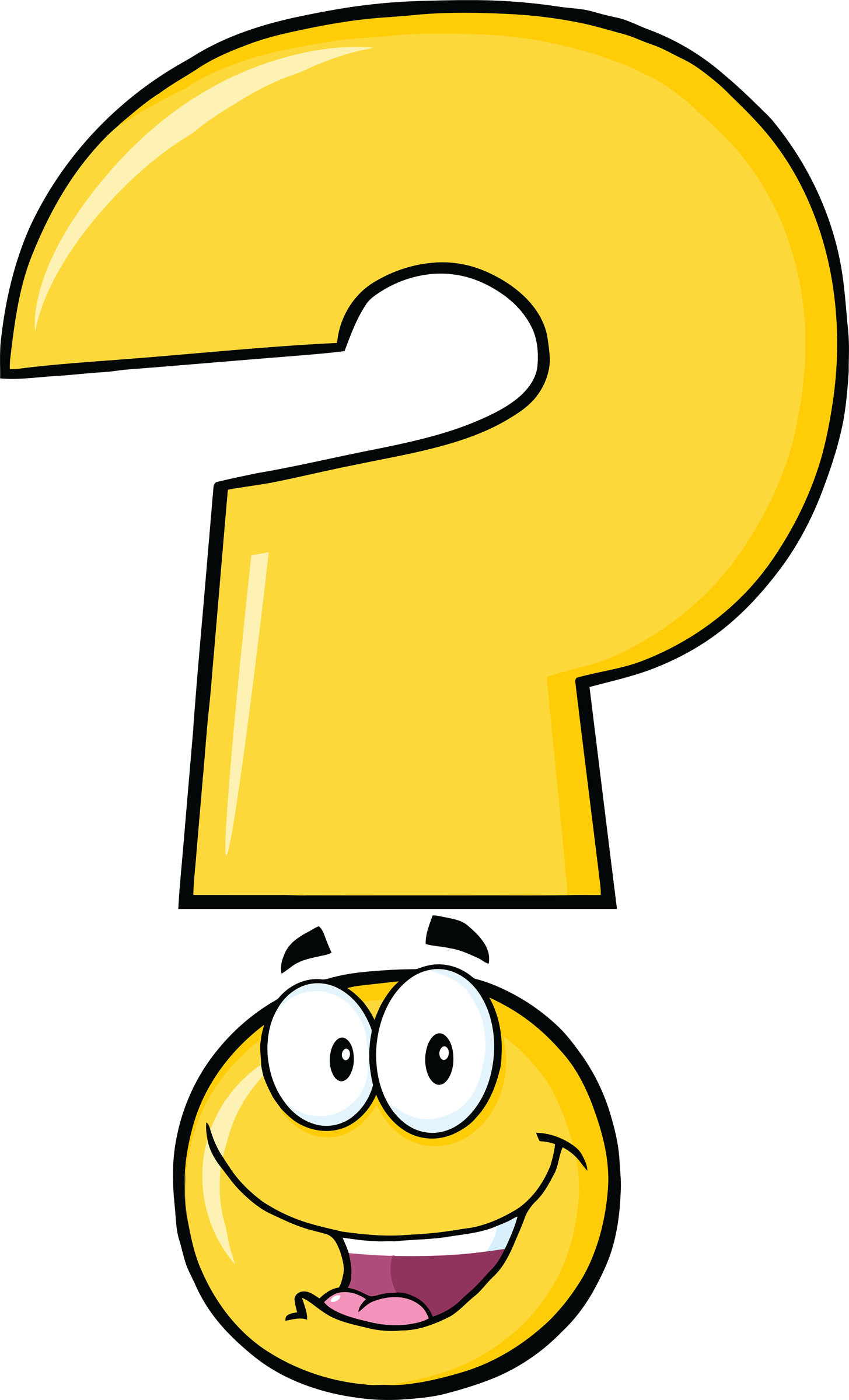 Questions 桌布 壁紙 — 一個從下方探出頭來的黃色笑臉問號。