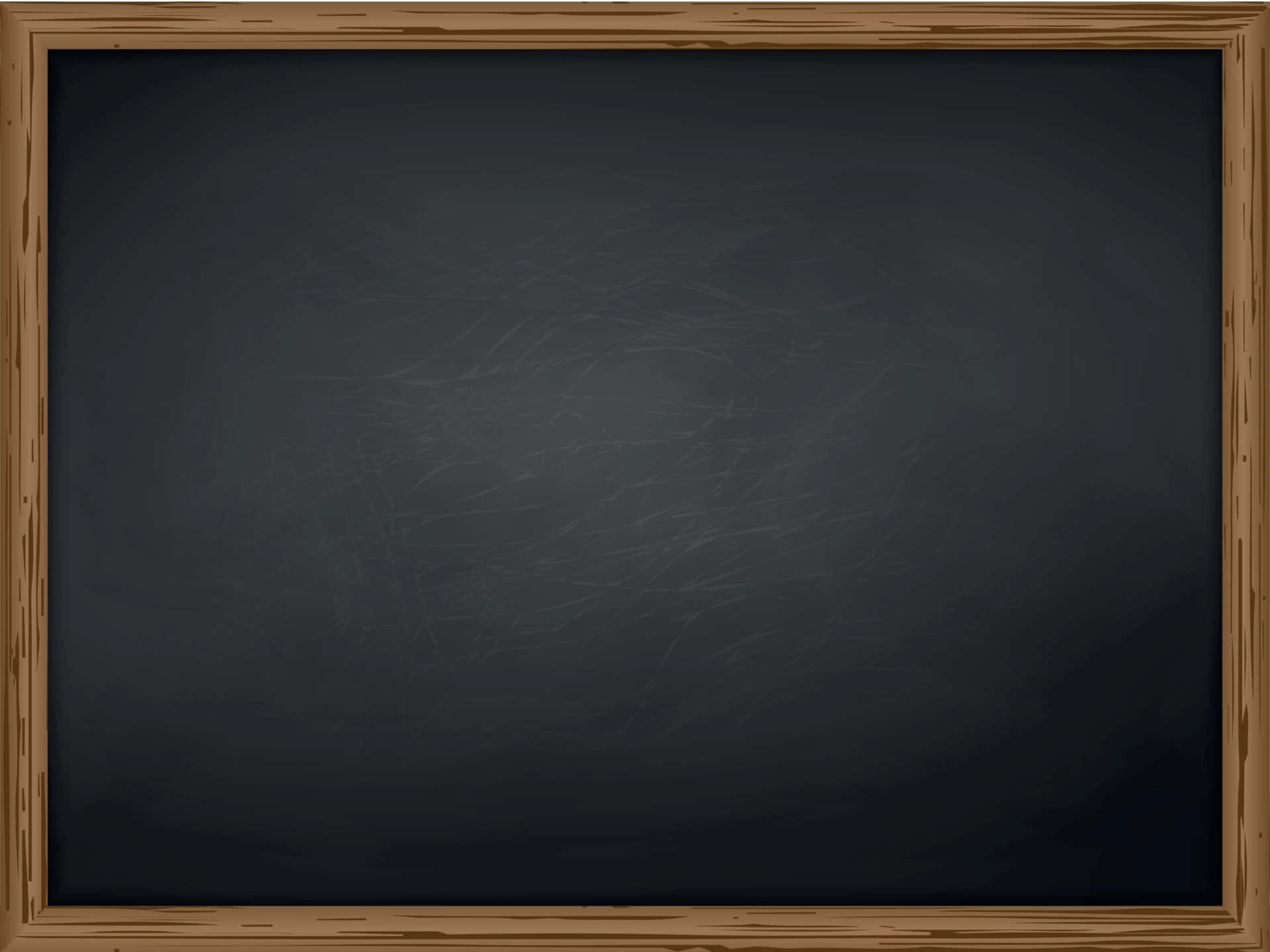 Chalkboard 桌布 壁紙 — 一個復古木框黑板，深色表面上有淡淡的粉筆污跡和刮痕。