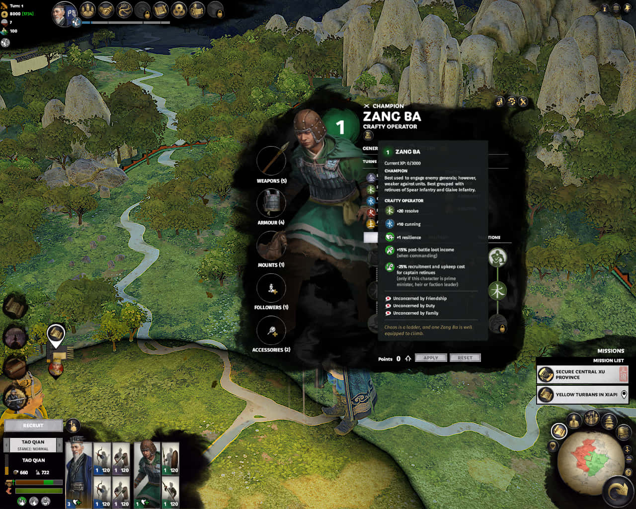Best Civilization V 桌布 壁紙 — 一個戰略遊戲介面顯示一個名為 Zanc Ba 的英雄角色站在一個有蜿蜒河流和岩石山丘的翠綠山谷中。