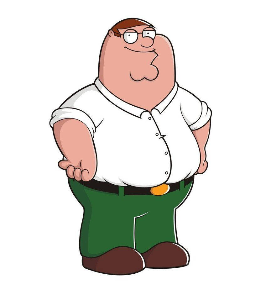 卡通角色 Peter Griffin 身穿白襯衫和綠色褲子 — 彼得·格里芬 壁紙