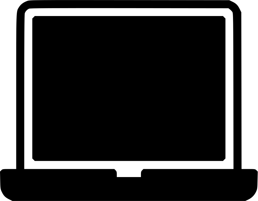 MacBook 動態圖片 桌布 壁紙 — 一個打開螢幕的筆記型電腦的極簡黑白輪廓。