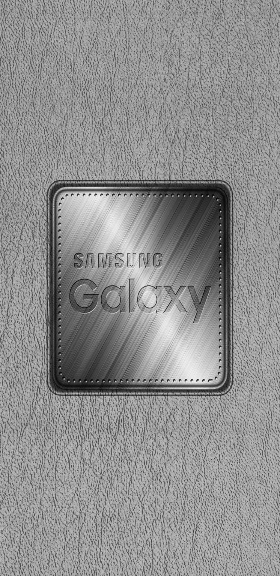 灰色皮革紋理上的Samsung Galaxy標誌 — 安卓手機 GIF 壁紙