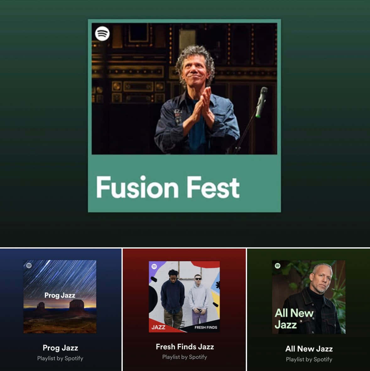 Spotify Playlist 桌布 壁紙 — 一個捲髮男人在燈光昏暗的舞台上愉快地鼓掌，舞台上有華麗的木質鑲板和一個麥克風。