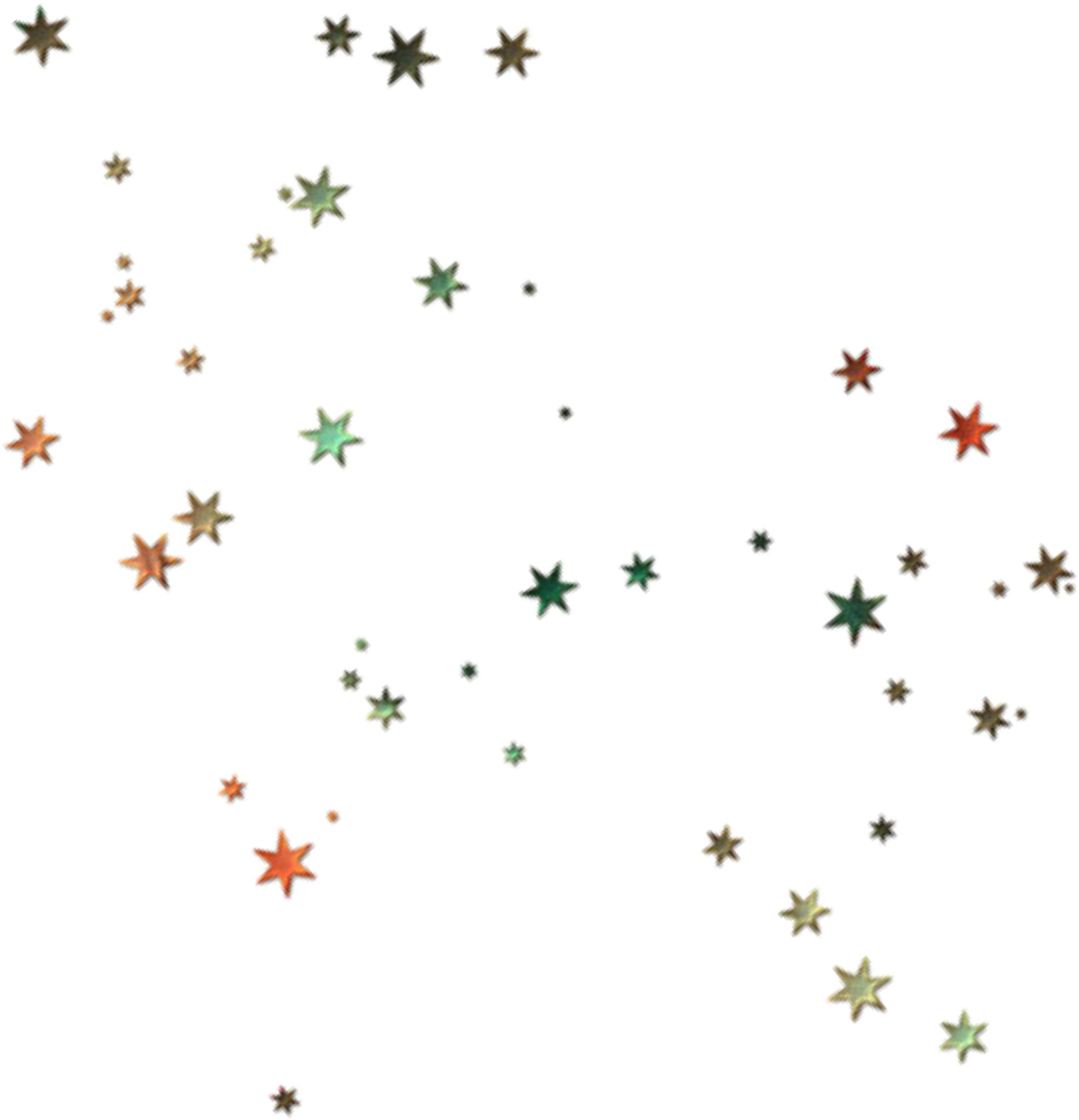 星星 桌布 壁紙 — 一個散落的彩色星星形狀圖案漂浮在純黑色背景上。