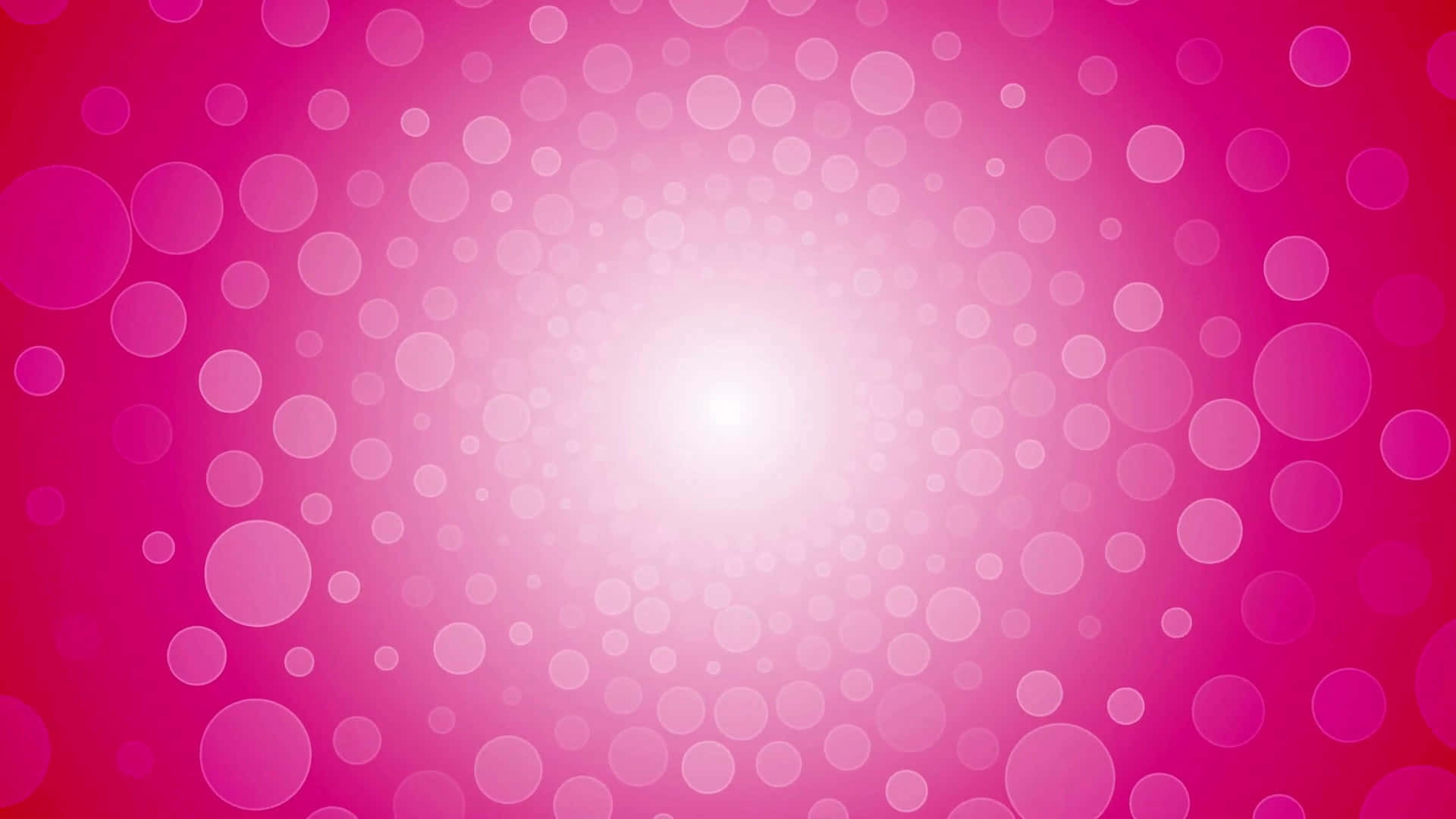 Pink Color 桌布 壁紙 — 一個明亮的粉紅色漸層背景，帶有柔和發光的圓圈，向明亮的中心匯聚。