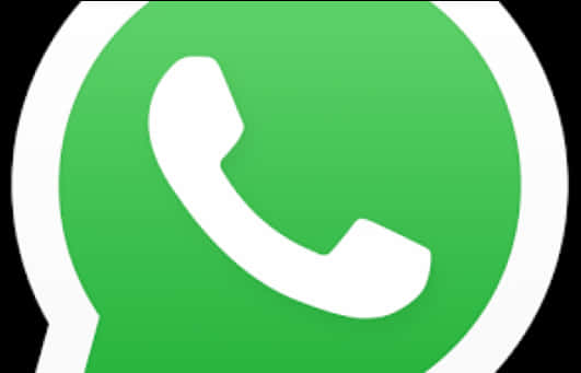 WhatsApp 桌布 壁紙 — 一個明亮的綠色圓形標誌，中央有一個白色電話圖示，背景為黑色。