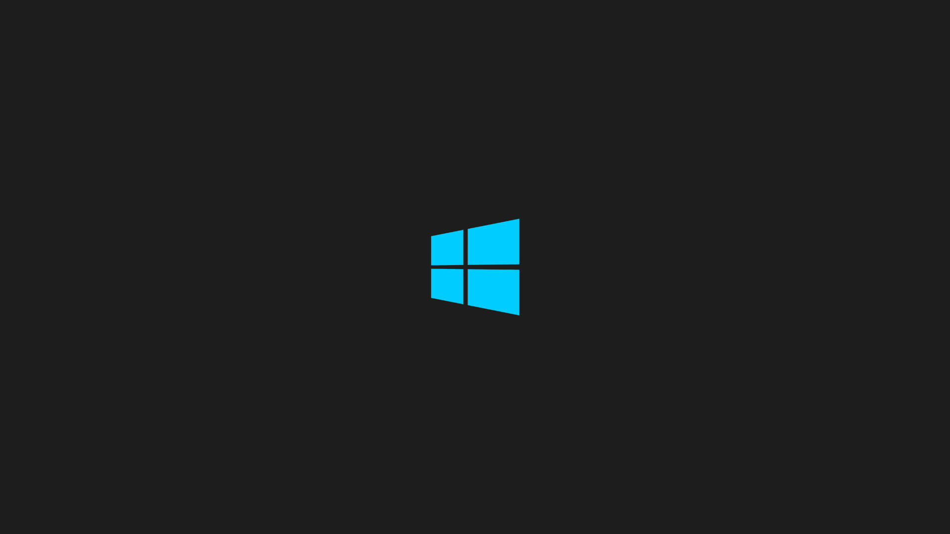 Windows 桌布 壁紙 — 一個明亮的藍色Windows標誌居中於純黑色背景上。