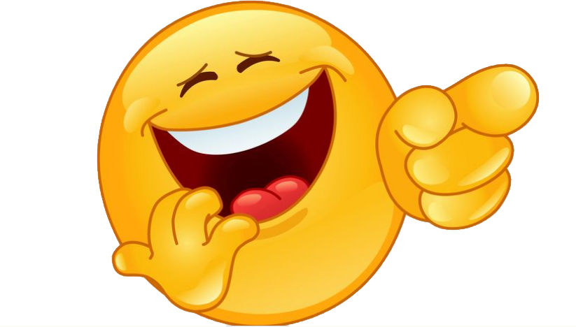 laughing emoji 桌布 壁紙 — 一個明亮的黃色卡通表情符號開心地笑著，同時用雙手指向某處。