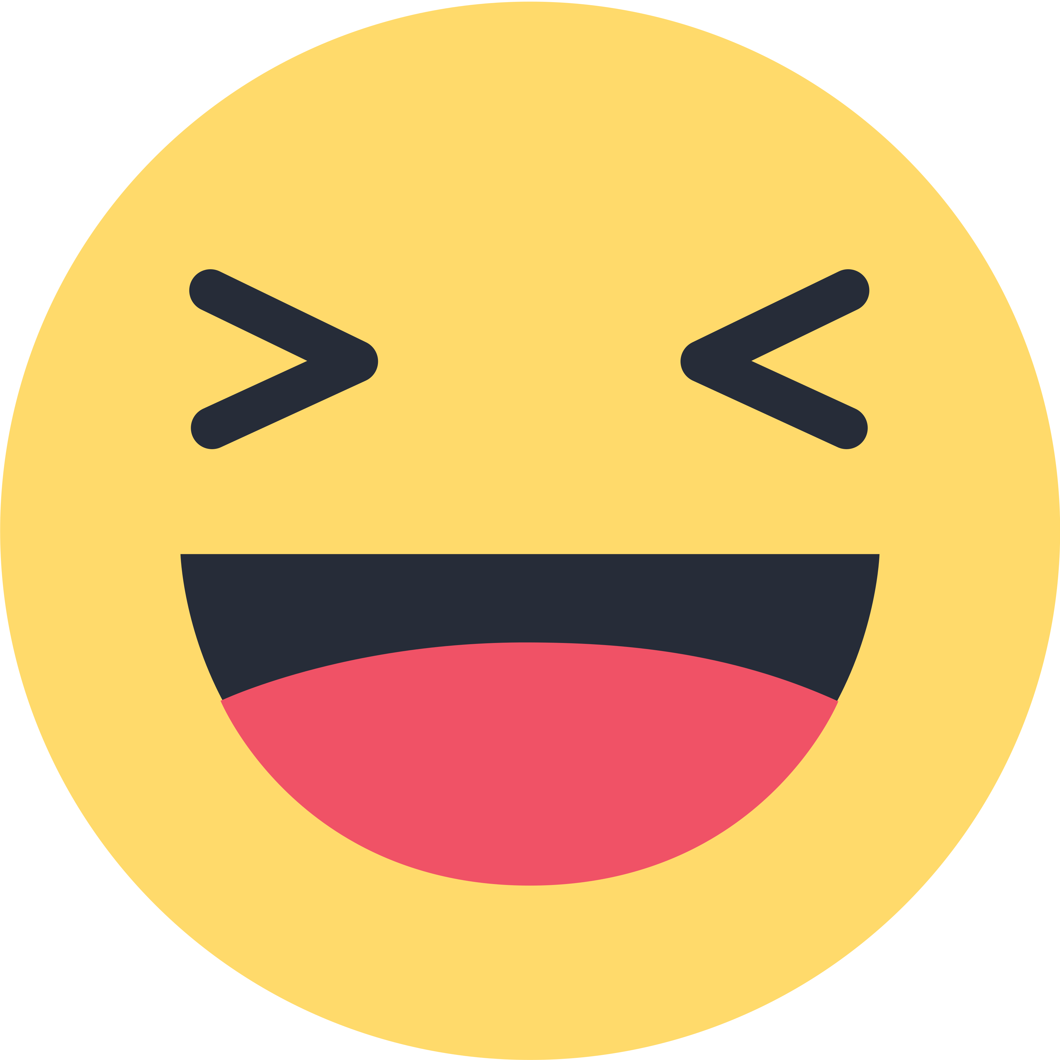 Emoticon 桌布 壁紙 — 一個明亮的黃色表情符號臉笑著，瞇著眼睛，張大嘴巴，露出粉紅色的舌頭。