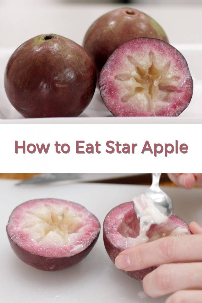 Fruit 桌布 壁紙 — 一個星蘋果切半的特寫，露出星形果核，用湯匙挖出奶油白色的果肉。