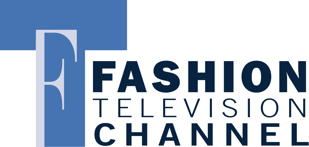 Fashion Logo 桌布 壁紙 — 一個時尚的Fashion Television Channel標誌，以藍色和白色風格化的F在黑色背景上。