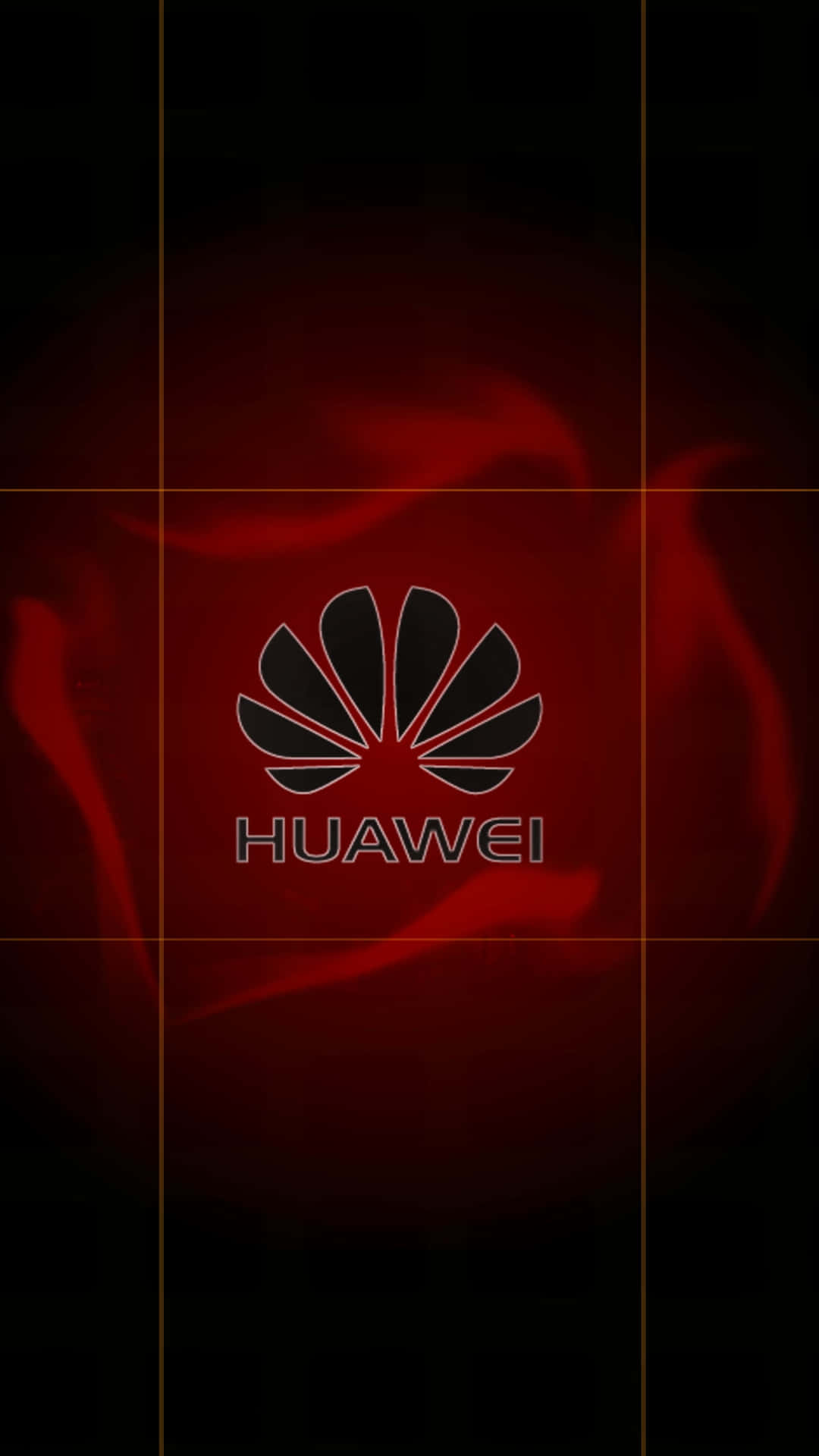 深色背景上帶有紅色抽象漩渦和網格線的Huawei標誌 — 華為 GIF 壁紙
