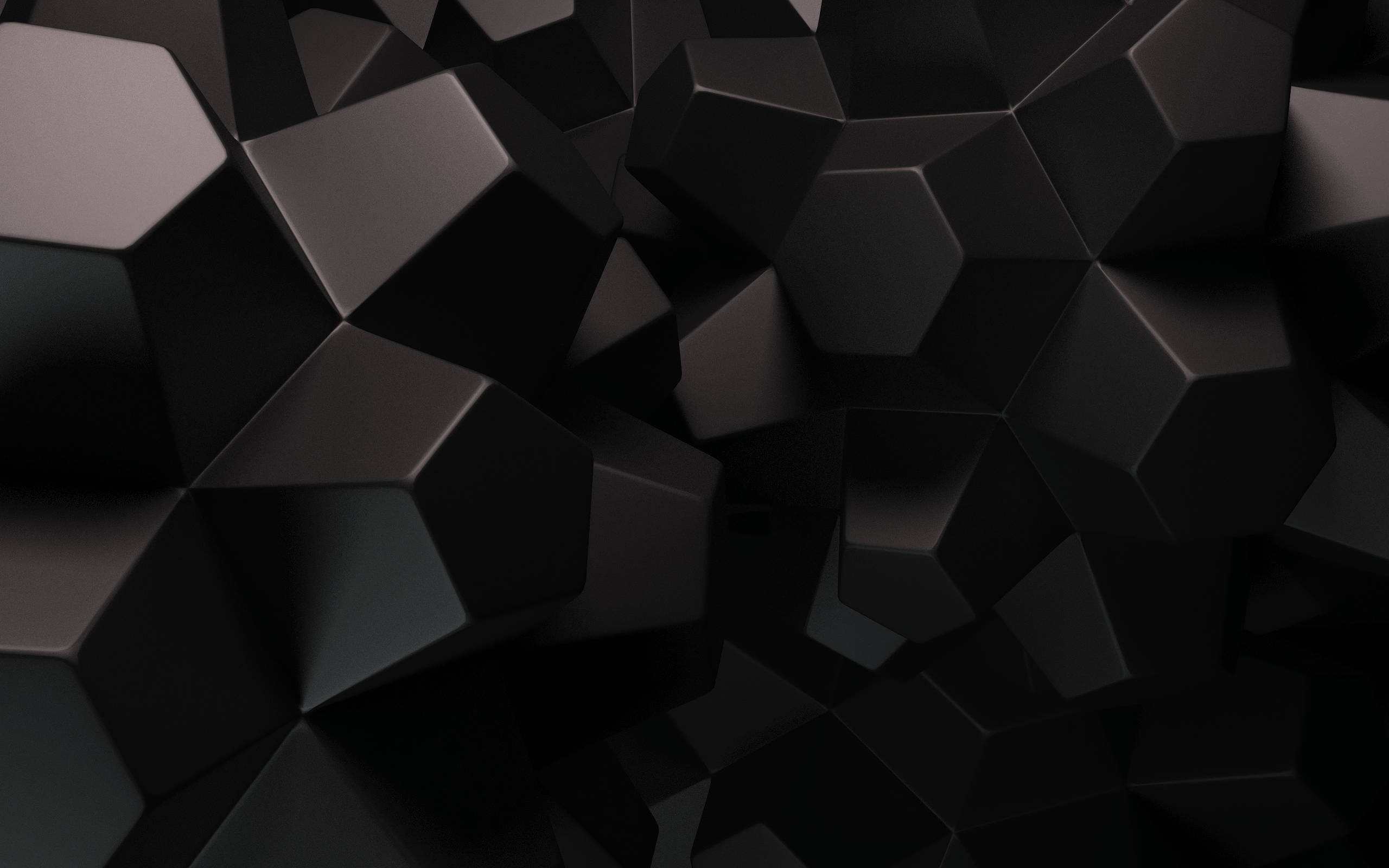 Geometric 桌布 壁紙 — 一個時尚的抽象圖案，由深色幾何六邊形組成，帶有柔和漸變和細膩高光。